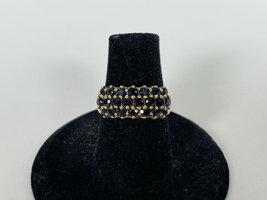 10K Gold Sapphire Ring Size 6.25 3g [Photo 6]