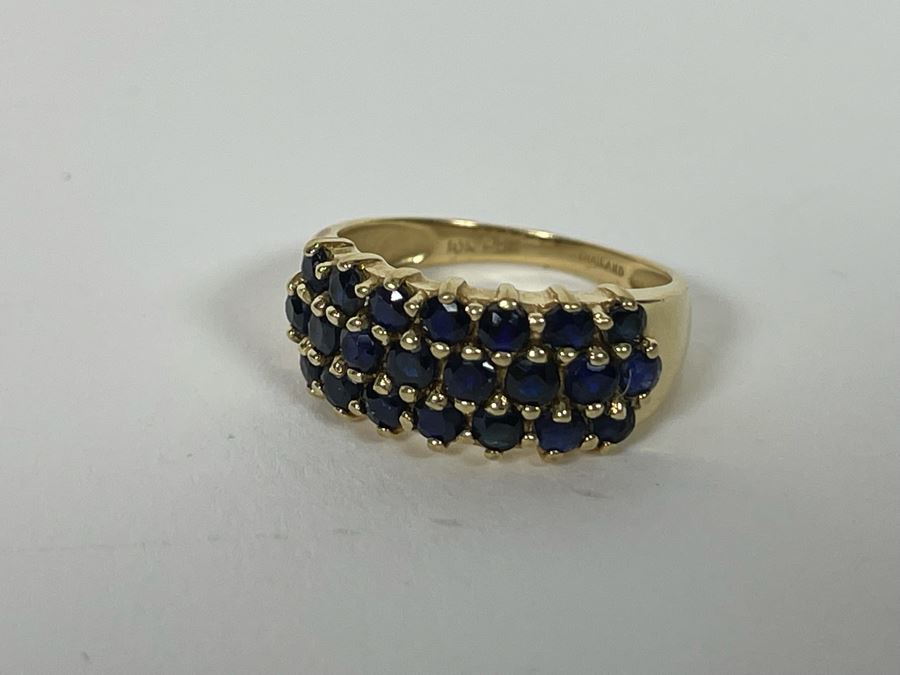 10K Gold Sapphire Ring Size 6.25 3g [Photo 9]