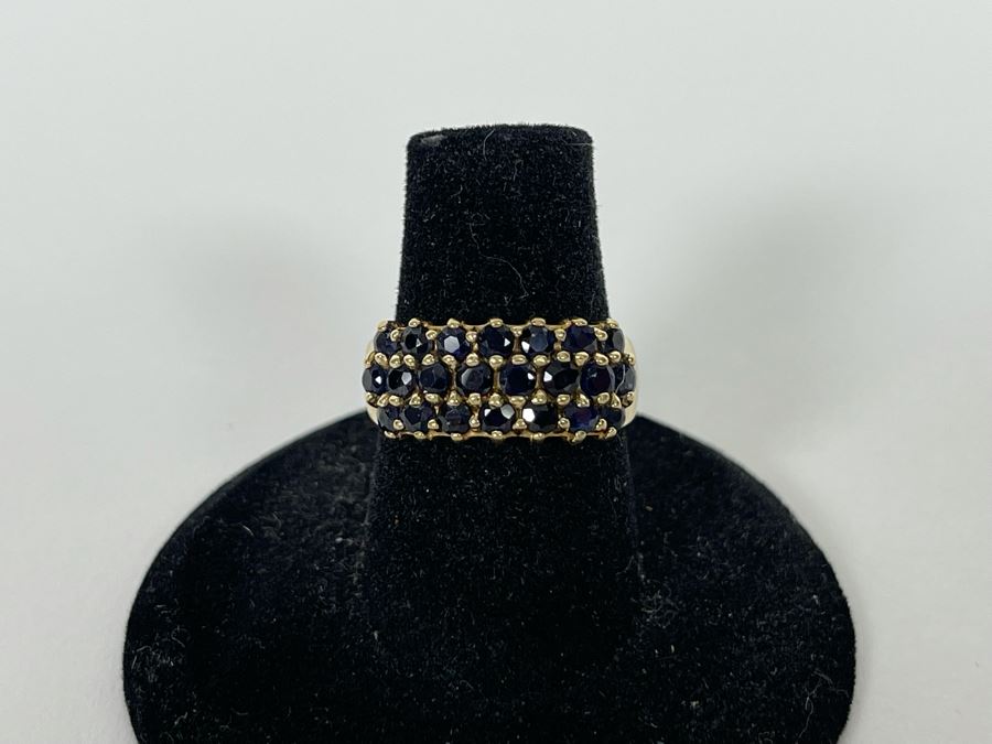 10K Gold Sapphire Ring Size 6.25 3g [Photo 5]