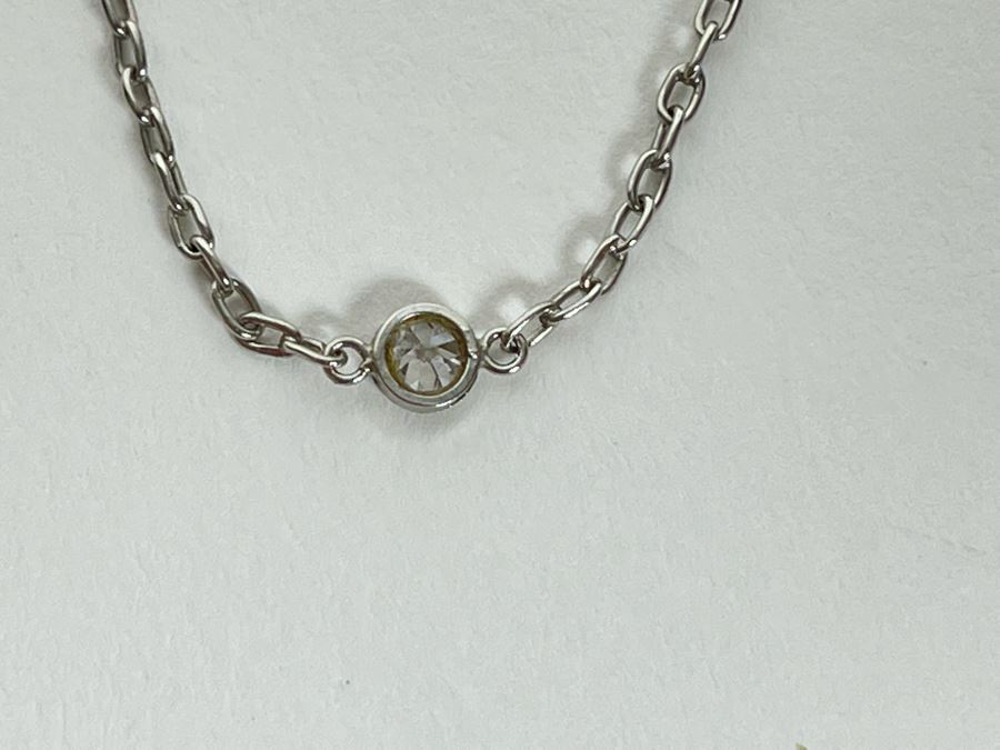 Platinum 850 Diamond 18' Chain Necklace 3.7g Estimate $500-$750 [Photo 10]