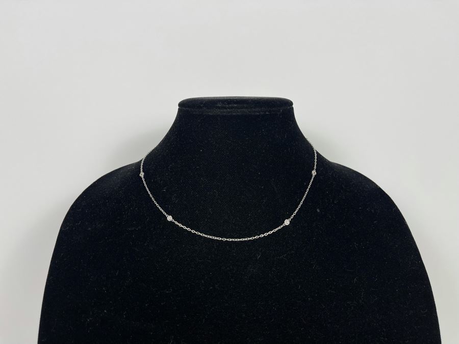 Platinum 850 Diamond 18' Chain Necklace 3.7g Estimate $500-$750 [Photo 2]