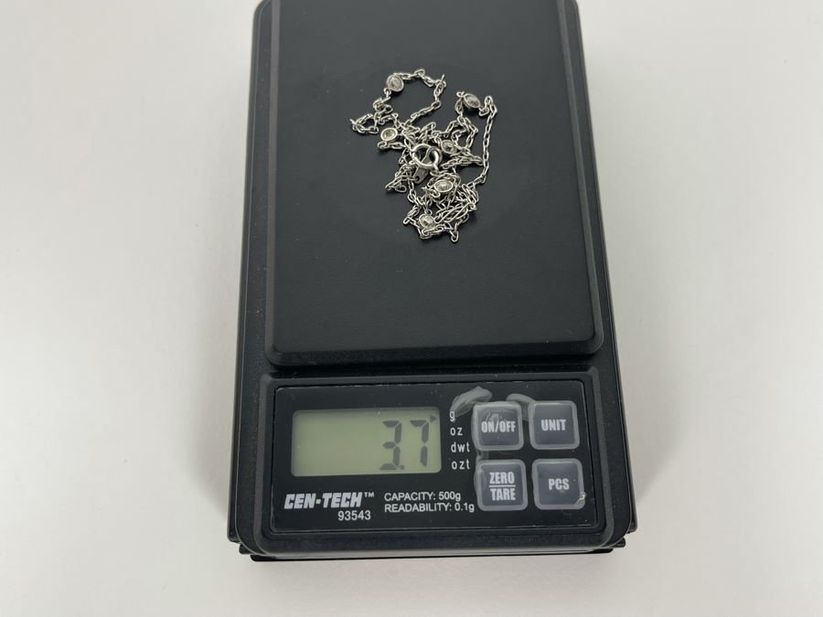 Platinum 850 Diamond 18' Chain Necklace 3.7g Estimate $500-$750 [Photo 13]