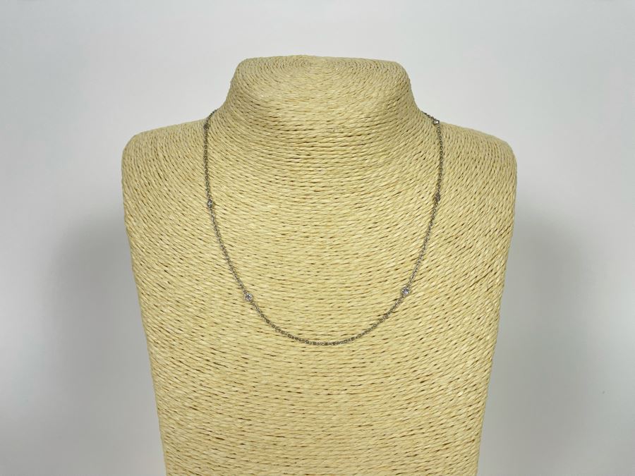 Platinum 850 Diamond 18' Chain Necklace 3.7g Estimate $500-$750 [Photo 3]
