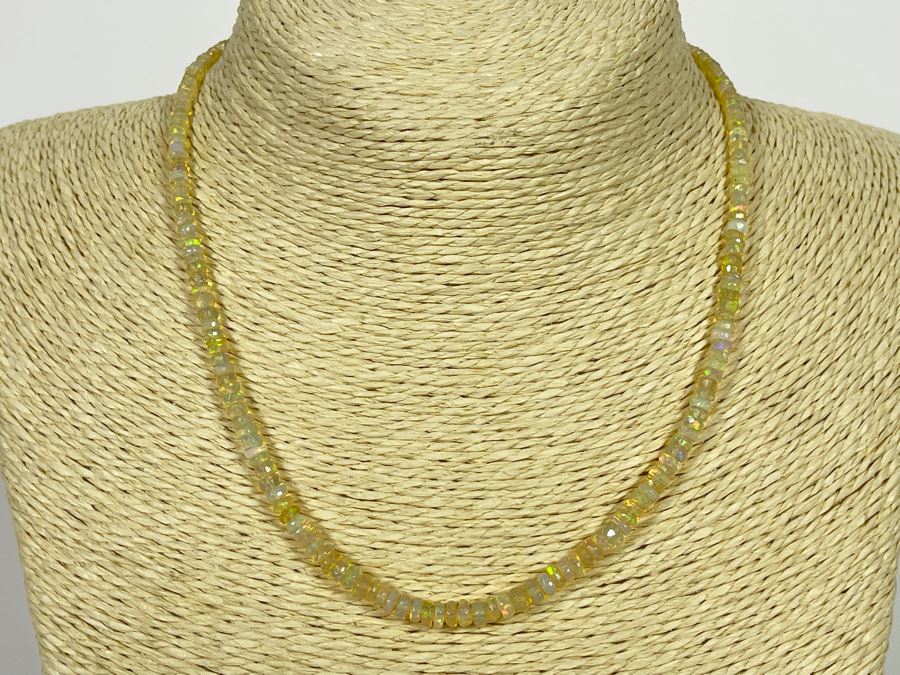 Opal Strand 16' Necklace With 14K Gold Clasp 7g Estimate $500-$750 [Photo 2]