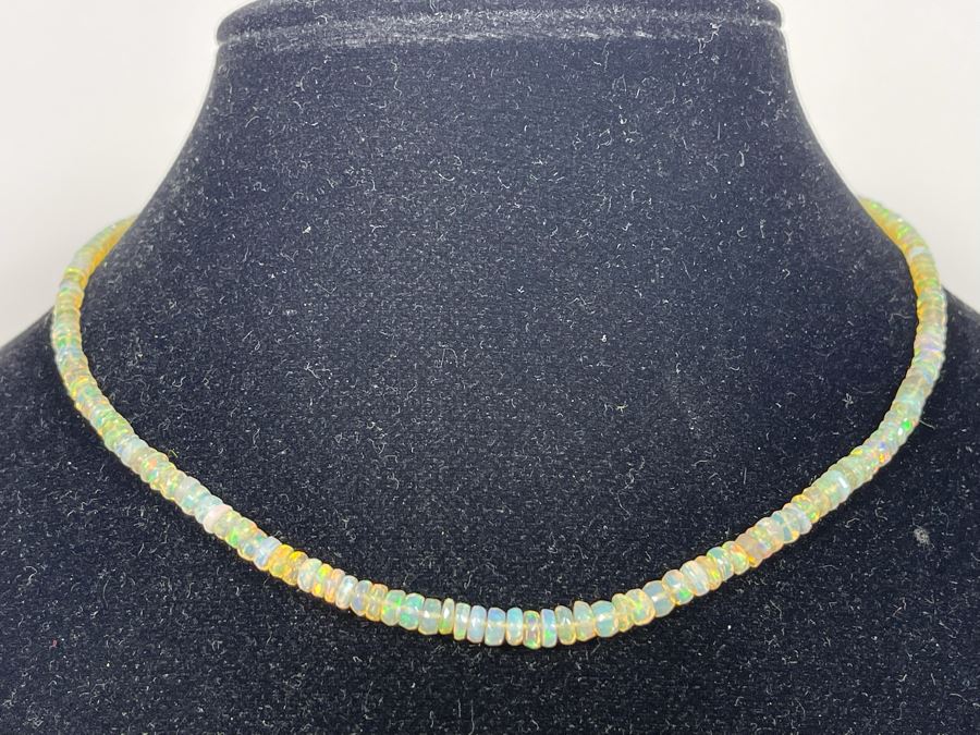 Opal Strand 16' Necklace With 14K Gold Clasp 7g Estimate $500-$750 [Photo 6]