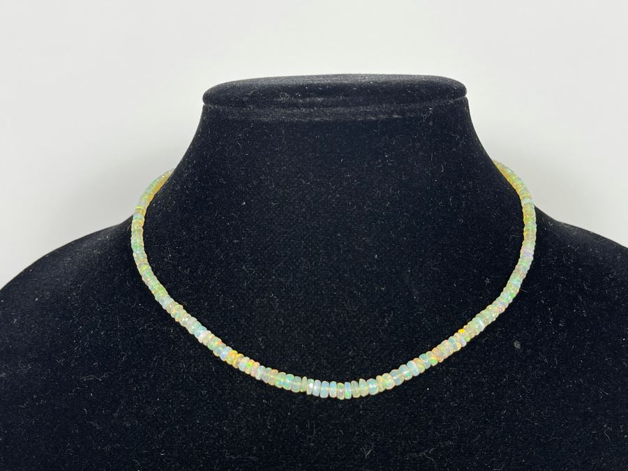 Opal Strand 16' Necklace With 14K Gold Clasp 7g Estimate $500-$750 [Photo 3]