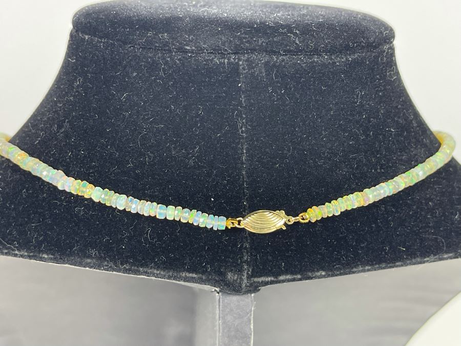 Opal Strand 16' Necklace With 14K Gold Clasp 7g Estimate $500-$750 [Photo 9]