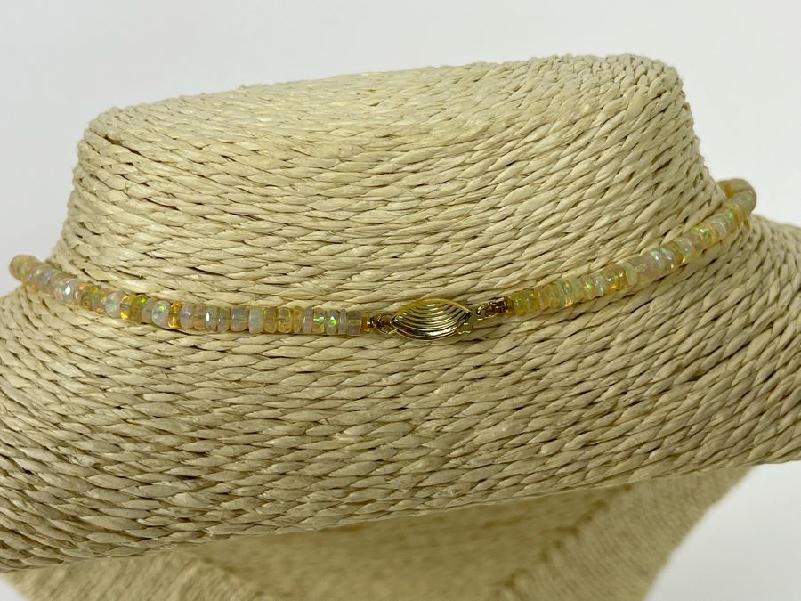 Opal Strand 16' Necklace With 14K Gold Clasp 7g Estimate $500-$750 [Photo 15]