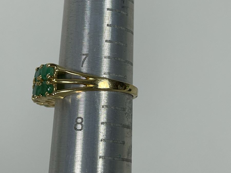 10K Gold Emerald Ring Size 7.5 3.5g [Photo 10]