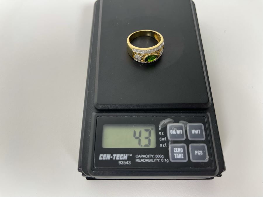 10K Tourmaline Diamond Ring Size 8.5 4.3g Estimate $450-$675 [Photo 16]