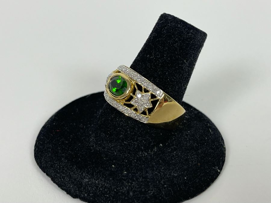 10K Tourmaline Diamond Ring Size 8.5 4.3g Estimate $450-$675 [Photo 9]