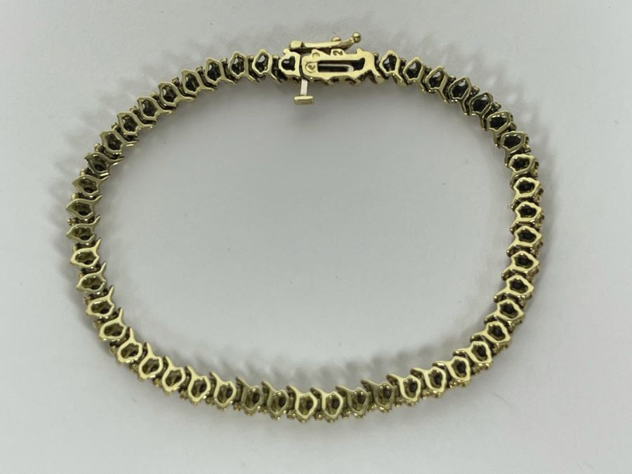 10K Gold Diamond 7' Bracelet 9.7g Estimate $900-$1,350 [Photo 13]