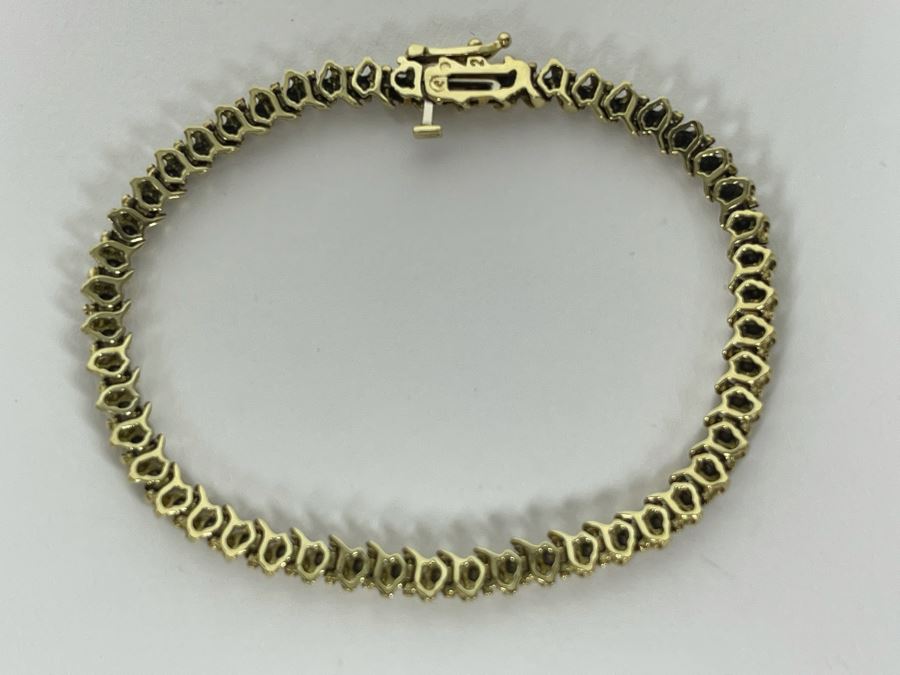 10K Gold Diamond 7' Bracelet 9.7g Estimate $900-$1,350 [Photo 12]