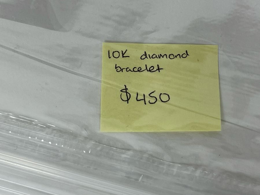 10K Gold Diamond 7' Bracelet 9.7g Estimate $900-$1,350 [Photo 16]