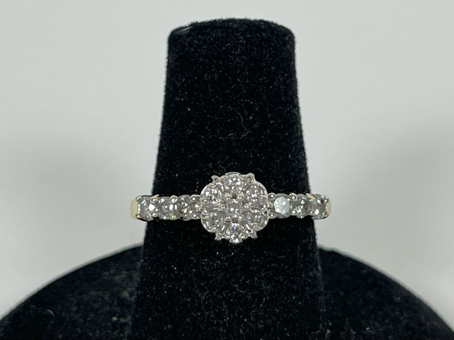 14K Gold Diamond Ring Size 6.25 3.2g [Photo 3]