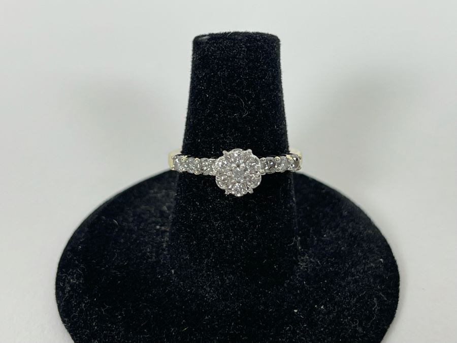 14K Gold Diamond Ring Size 6.25 3.2g [Photo 10]