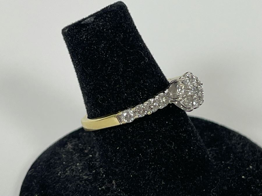 14K Gold Diamond Ring Size 6.25 3.2g [Photo 5]