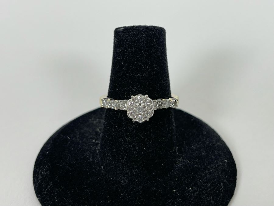 14K Gold Diamond Ring Size 6.25 3.2g [Photo 9]