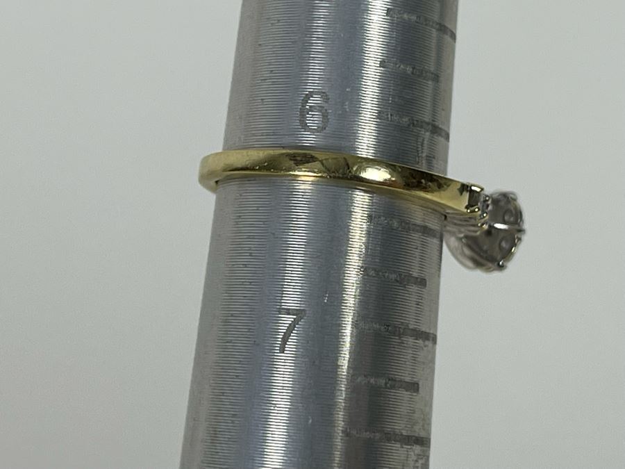 14K Gold Diamond Ring Size 6.25 3.2g [Photo 13]