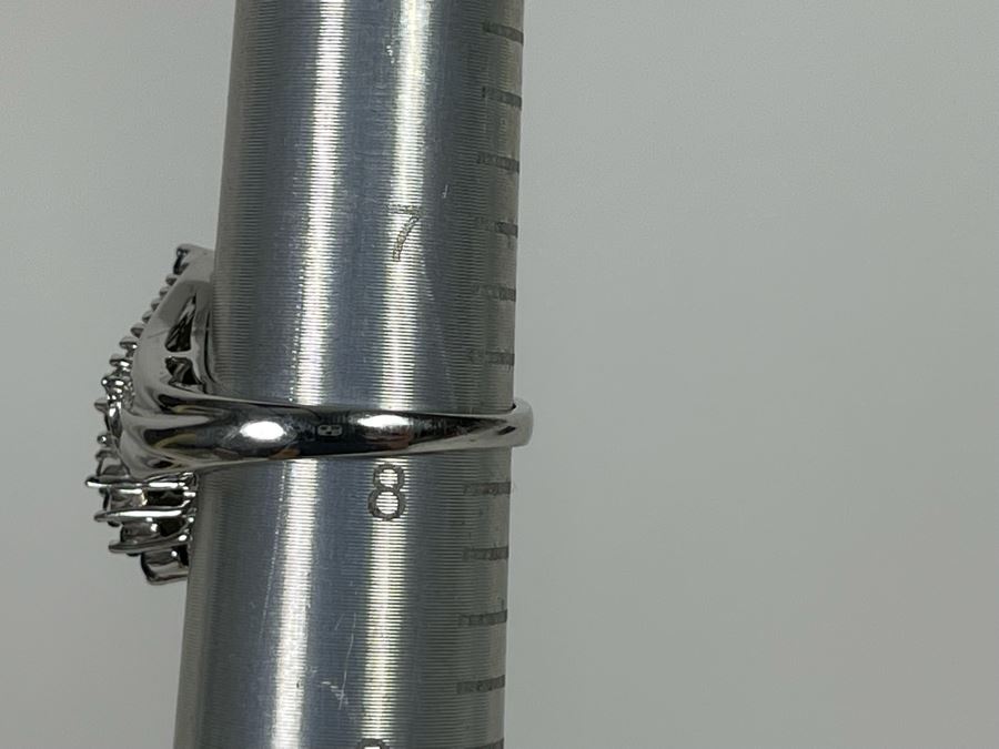 14K Gold Blue Diamond And White Diamond Ring Size 7.75 7.4g Estimate $1,000-$1,500 [Photo 19]