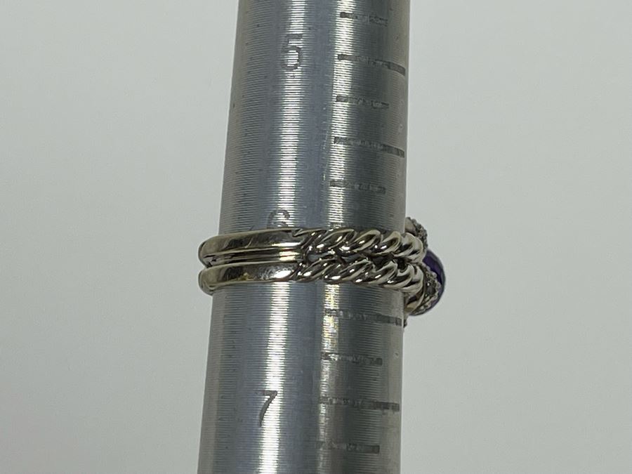 14K Gold Amethyst Diamond Ring Size 6.25 4.7g Estimate $600-$900 [Photo 14]