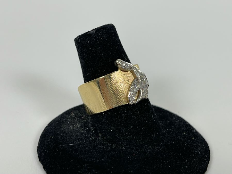 14K Gold Diamond Ring Size 7.5 7.5g Estimate $850-$1,275 [Photo 6]