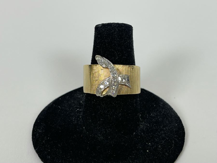14K Gold Diamond Ring Size 7.5 7.5g Estimate $850-$1,275 [Photo 9]
