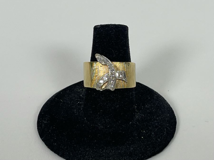 14K Gold Diamond Ring Size 7.5 7.5g Estimate $850-$1,275 [Photo 10]