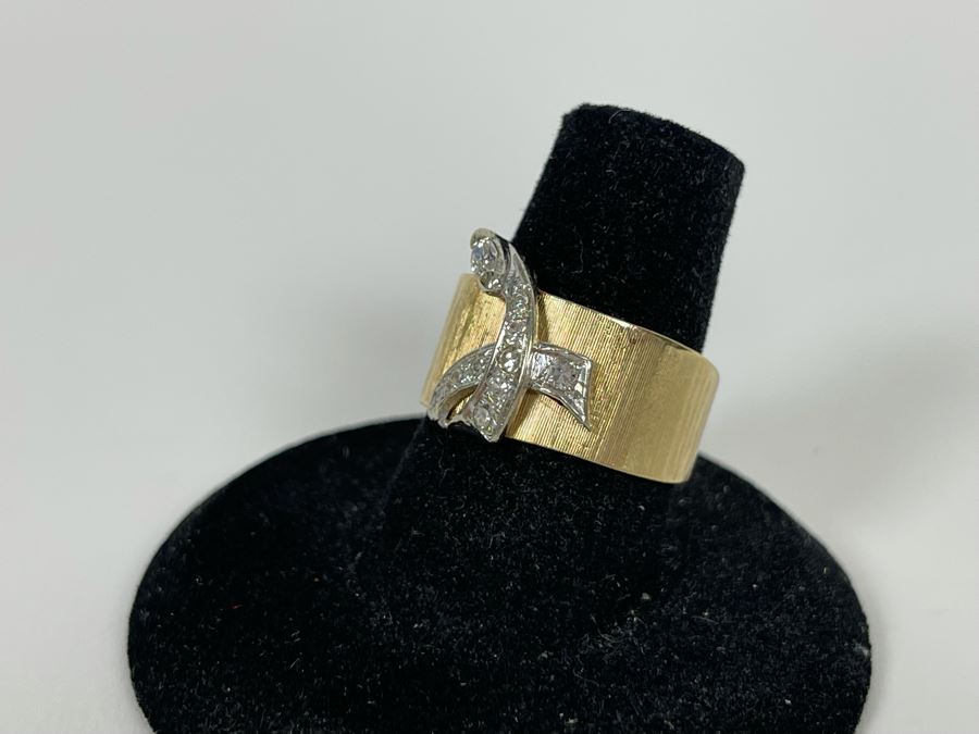 14K Gold Diamond Ring Size 7.5 7.5g Estimate $850-$1,275 [Photo 7]