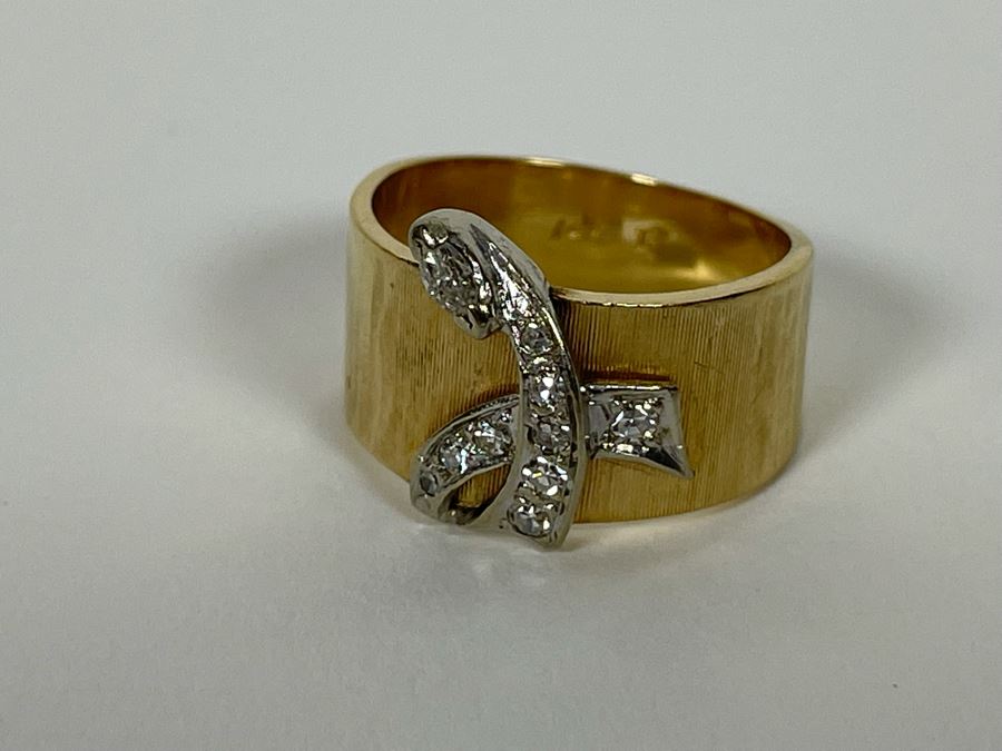 14K Gold Diamond Ring Size 7.5 7.5g Estimate $850-$1,275 [Photo 15]