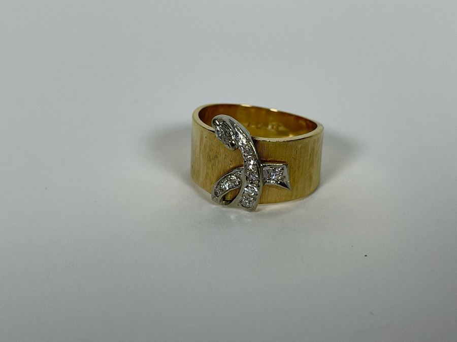14K Gold Diamond Ring Size 7.5 7.5g Estimate $850-$1,275 [Photo 12]