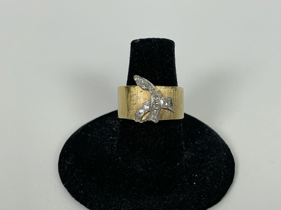 14K Gold Diamond Ring Size 7.5 7.5g Estimate $850-$1,275 [Photo 3]