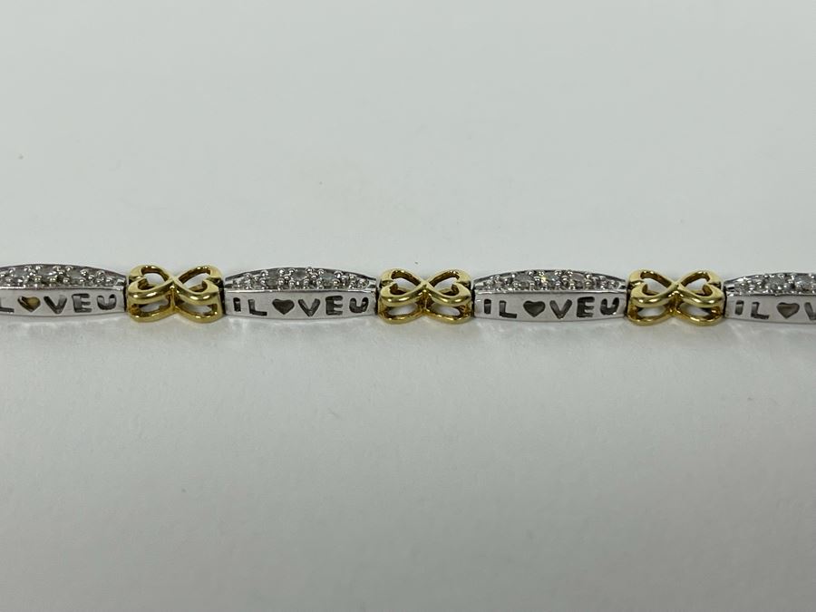 10K Gold Diamond 7' Bracelet 8g Estimate $700-$1,050 [Photo 9]