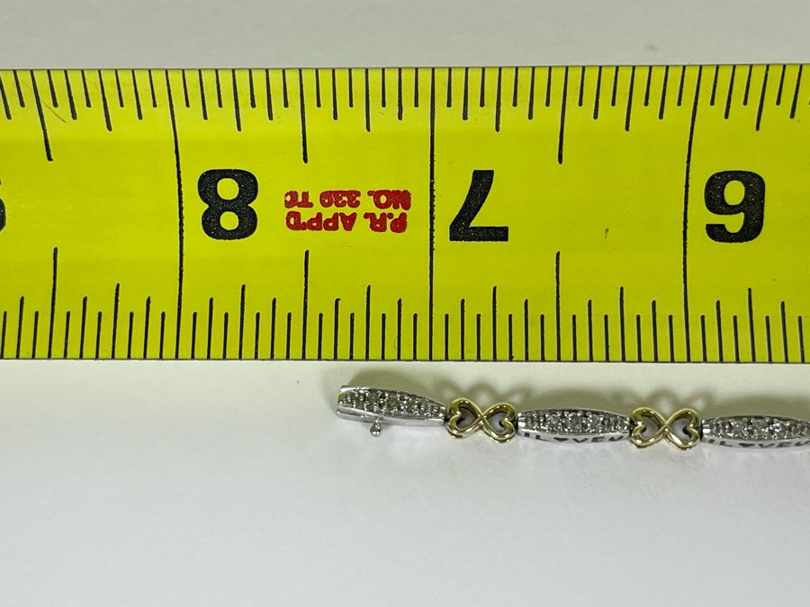 10K Gold Diamond 7' Bracelet 8g Estimate $700-$1,050 [Photo 11]