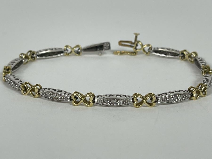 10K Gold Diamond 7' Bracelet 8g Estimate $700-$1,050 [Photo 8]