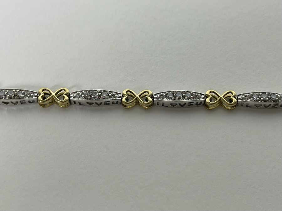 10K Gold Diamond 7' Bracelet 8g Estimate $700-$1,050 [Photo 10]