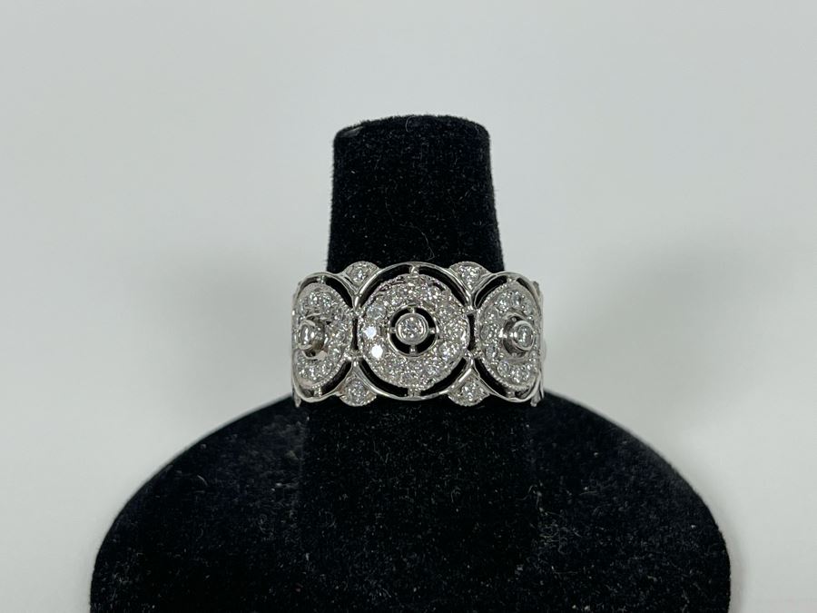 14K Gold Diamond Ring Size 7.5 6.2g Estimate $800-$1,200 [Photo 8]