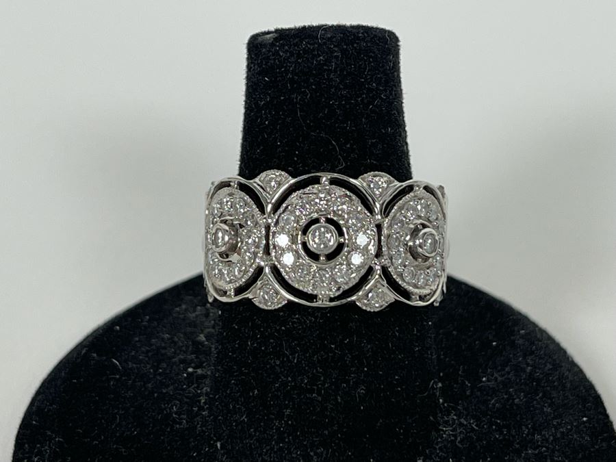 14K Gold Diamond Ring Size 7.5 6.2g Estimate $800-$1,200 [Photo 1]