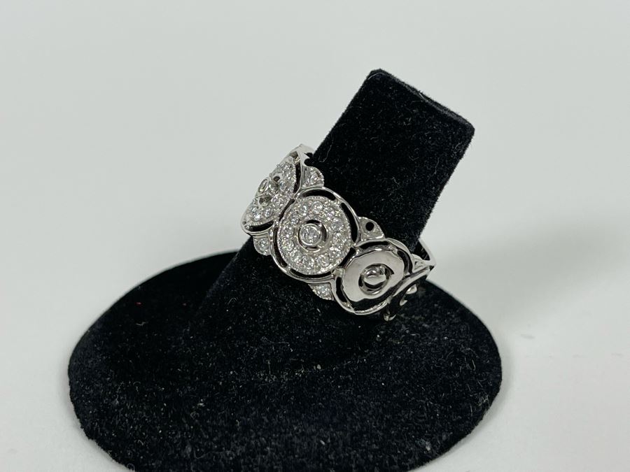 14K Gold Diamond Ring Size 7.5 6.2g Estimate $800-$1,200 [Photo 6]
