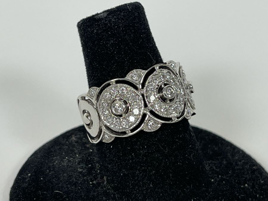 14K Gold Diamond Ring Size 7.5 6.2g Estimate $800-$1,200 [Photo 4]