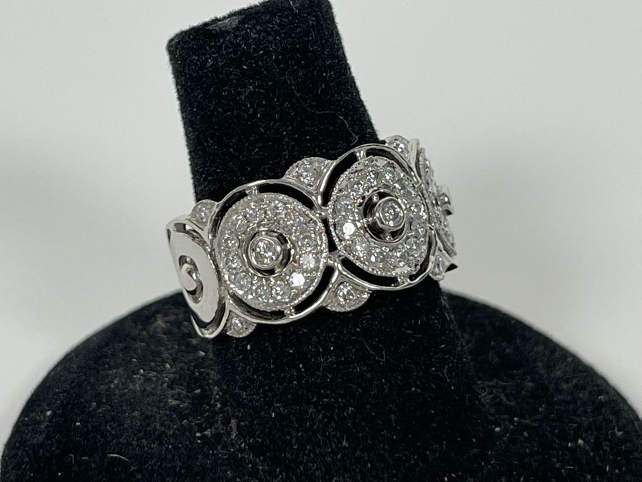 14K Gold Diamond Ring Size 7.5 6.2g Estimate $800-$1,200 [Photo 3]