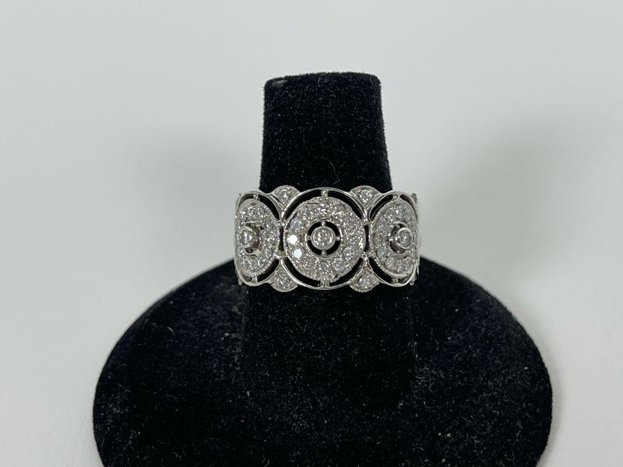 14K Gold Diamond Ring Size 7.5 6.2g Estimate $800-$1,200 [Photo 7]