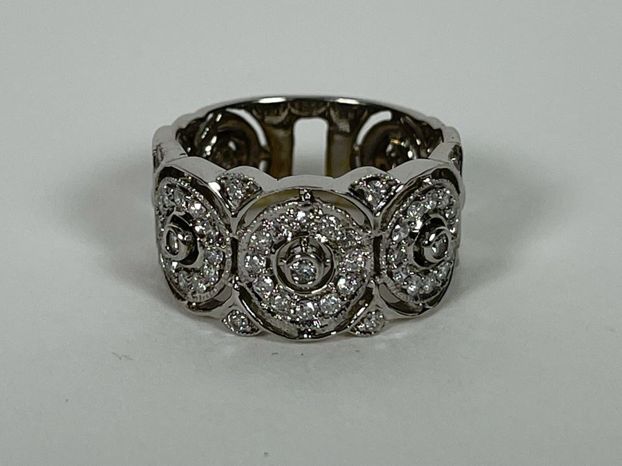 14K Gold Diamond Ring Size 7.5 6.2g Estimate $800-$1,200 [Photo 13]
