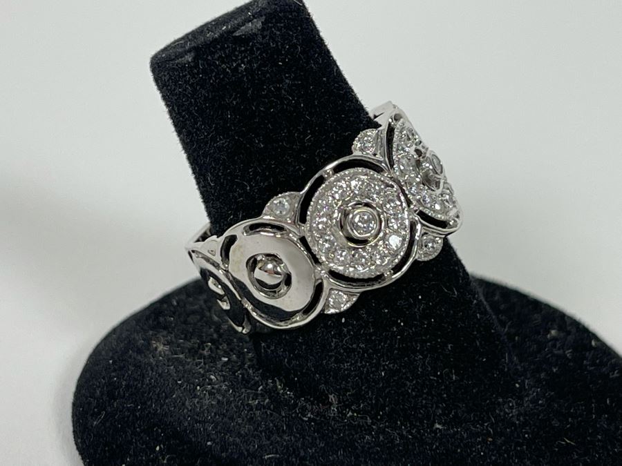 14K Gold Diamond Ring Size 7.5 6.2g Estimate $800-$1,200 [Photo 5]