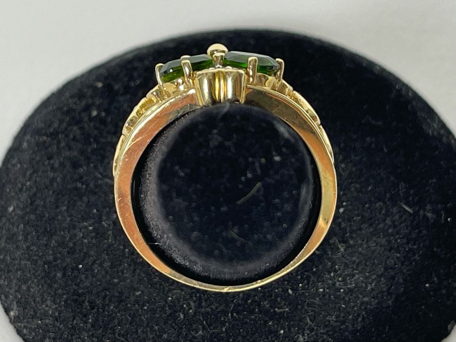 14K Gold Tourmaline Diamond Ring Size 7.25 6.5g Estimate $600-$900 [Photo 11]