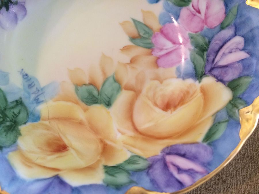 Lot Vintage Hand Painted Plates. Various Marks. [Photo 14]