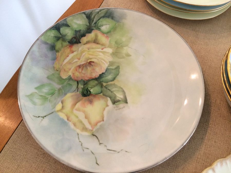 Lot Vintage Hand Painted Plates. Various Marks. [Photo 18]