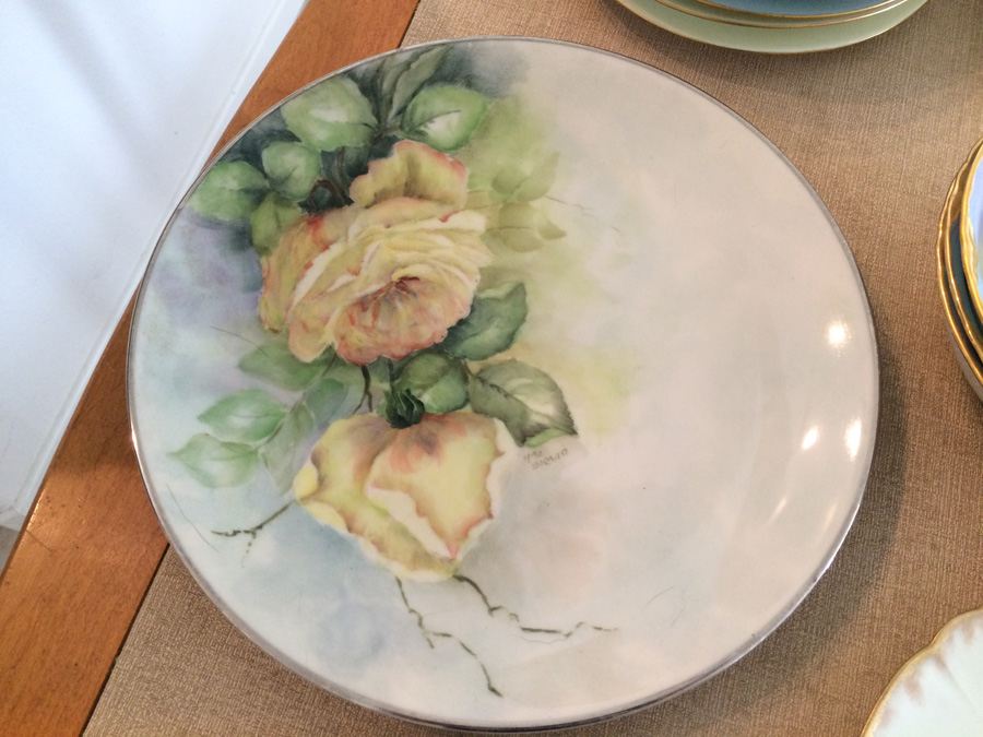 Lot Vintage Hand Painted Plates. Various Marks. [Photo 16]