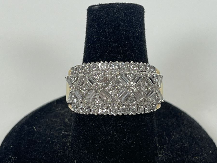 14K Gold Diamond Ring Size 7.5 7.5g Estimate $1,000-$1,500 [Photo 6]