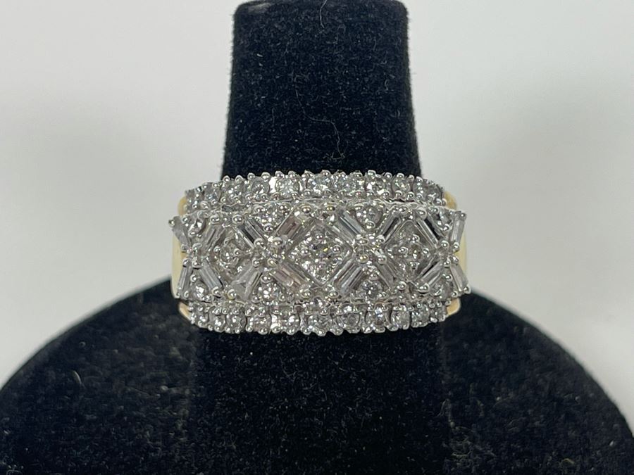 14K Gold Diamond Ring Size 7.5 7.5g Estimate $1,000-$1,500 [Photo 5]